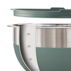 Tramontina 10 Pc Covered Stainless Steel And Silicone Mixing Bowl Set With Grating Tools - Sea Salt Green -Tramontina 80202047IXM006G