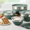 Tramontina 10 Pc Covered Stainless Steel And Silicone Mixing Bowl Set With Grating Tools - Sea Salt Green 2 Tramontina 10 Pc Covered Stainless Steel And Silicone Mixing Bowl Set With Grating Tools - Sea Salt Green -Tramontina 80202047PDM001G