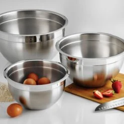 Tramontina 3 Pc Stainless Steel Mixing Bowl Set 16 Tramontina 3 Pc Stainless Steel Mixing Bowl Set -Tramontina 80202202IXM002G