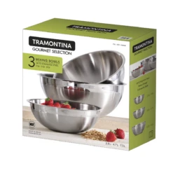 Tramontina 3 Pc Low Profile Stainless Steel Mixing Bowl Set -Tramontina 80202531ANM001G