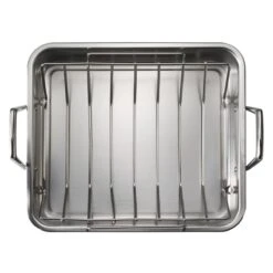 Tramontina Prima 16.5 In Stainless Steel Deep Roasting Pan - Includes Basting Grill & V-Rack -Tramontina 80203006IXM003G