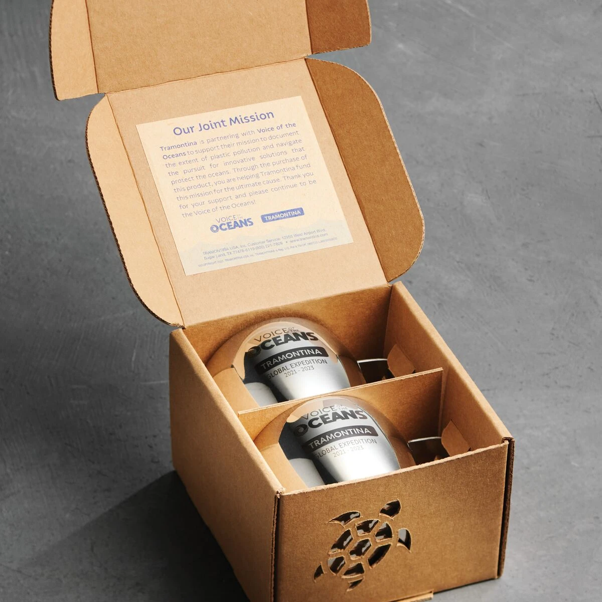 Tramontina 2 Pk Stainless Steel Double-Wall Cups - Voice Of The Oceans Limited Edition 4 Tramontina 2 Pk Stainless Steel Double-Wall Cups - Voice Of The Oceans Limited Edition - Image 2