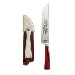 Tramontina Churrasco BBQ 7 In Gaucho Style Knife With Leather Sheath -Tramontina 80905012IXM001G