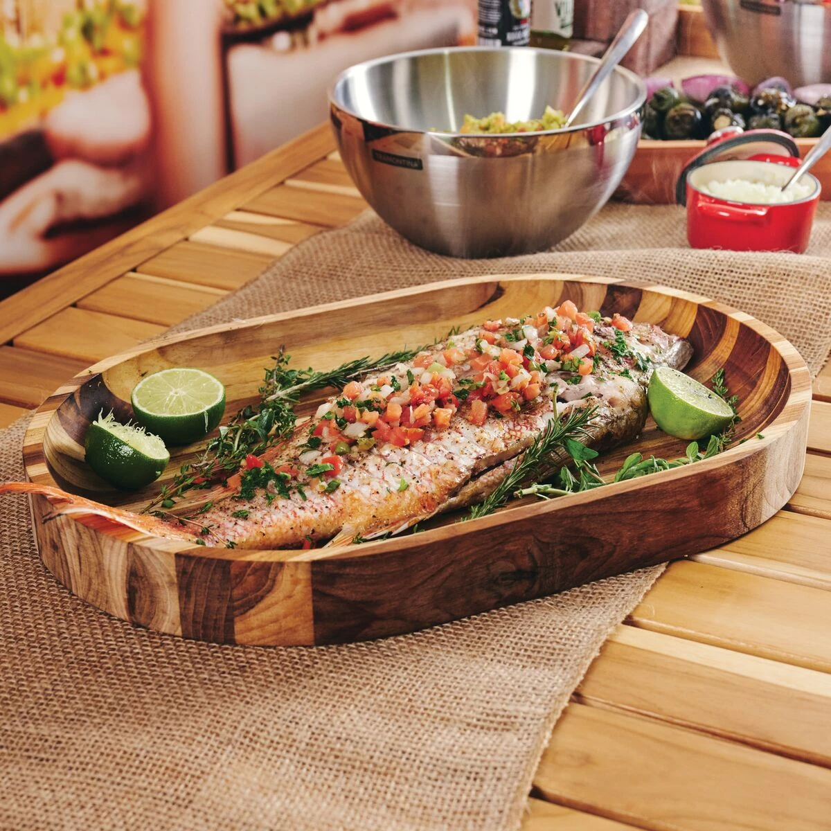 Tramontina Churrasco BBQ Teak Wood Serving Platter 4 Tramontina Churrasco BBQ Teak Wood Serving Platter - Image 2