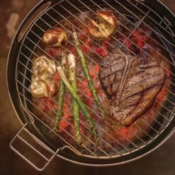 Tramontina 15.5 In Stainless Steel Round BBQ Charcoal Grill With Lid -Tramontina 80905033IXM007G
