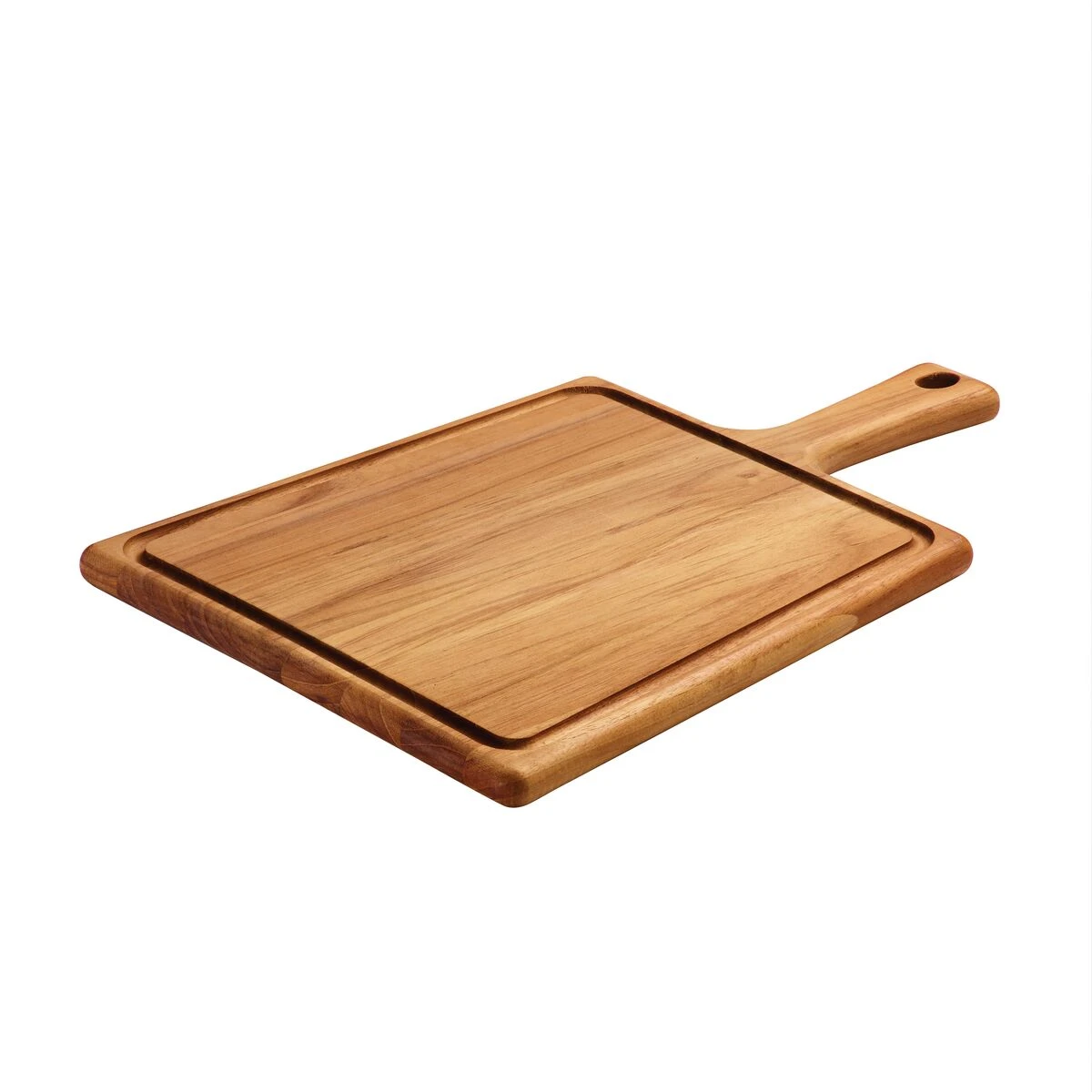 Tramontina 15.75 In X 10.5 In Teak Wood Rectangle Cutting Board With Handle & Groove 6 Tramontina 15.75 In X 10.5 In Teak Wood Rectangle Cutting Board With Handle & Groove - Image 4