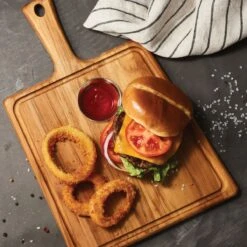 Tramontina 15.75 In X 10.5 In Teak Wood Rectangle Cutting Board With Handle & Groove