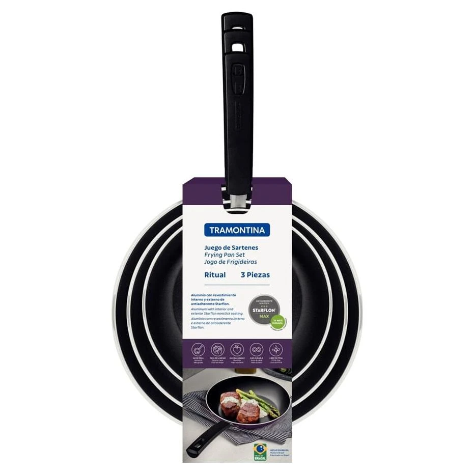 Juego De Sartenes Tramontina Ritual Morado Aluminio 3 Pzs 4 Juego De Sartenes Tramontina Ritual Morado Aluminio 3 Pzs - Image 2