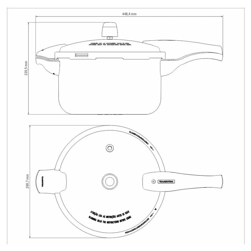 Olla De Presión Tramontina Vancouver 4.5 L Color Negro 4 Olla De Presión Tramontina Vancouver 4.5 L Color Negro - Image 2