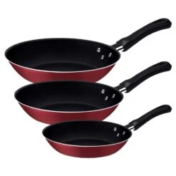 Juego De Sartenes Tramontina Caribe Rojo 3 Piezas