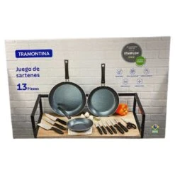 Juego De Sartenes Tramontina 32300009 Cuchillos,Tiejras Y Pelador 13pz